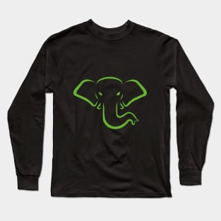 GREEN ELEPHANT HEAD Long Sleeve T-Shirt